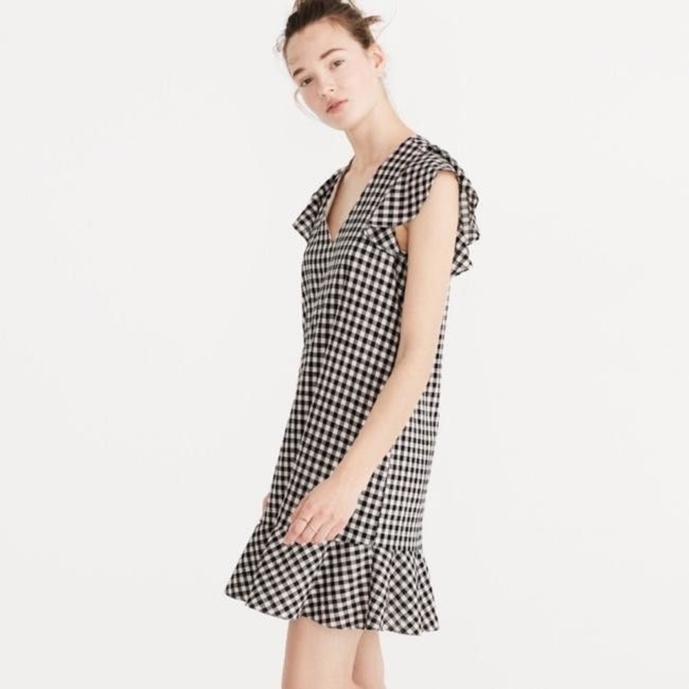 5/$20 Madewell Gingham V Neck Cotton Dress 8